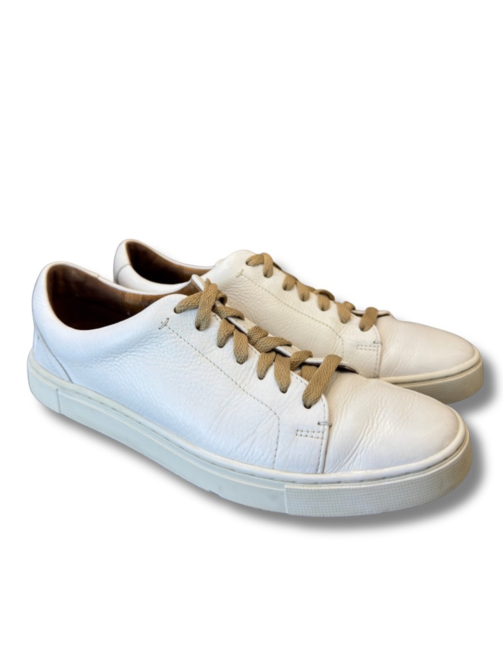 FRYE White Leather Sneakers Shoes Womens Size 9 IVY Low Top Lace-Up